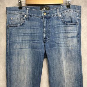 7FAM Mens Slimmy Blue Jeans 36x34 Slim Fit Stretch Denim USA Luxe Performance
